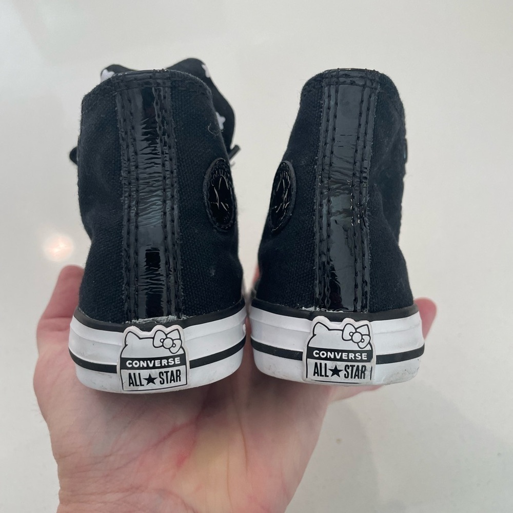 Hello kitty x converse black high top sneakers size 4 like new - Picture 4 of 7